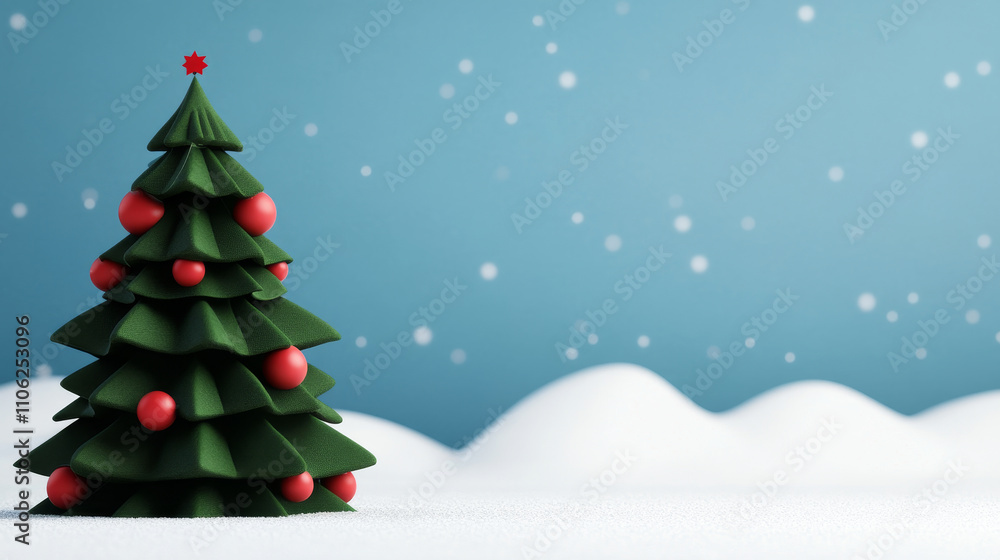 Magical Winter Christmas Tree - Festive Christmas tree in snowy landscape, symbolizing winter, joy, celebration, peace, and hope. Magical Winter Christmas Tree - Festive Christmas tree in snowy landscape, symbolizing winter, joy, celebration, peace, and hope.