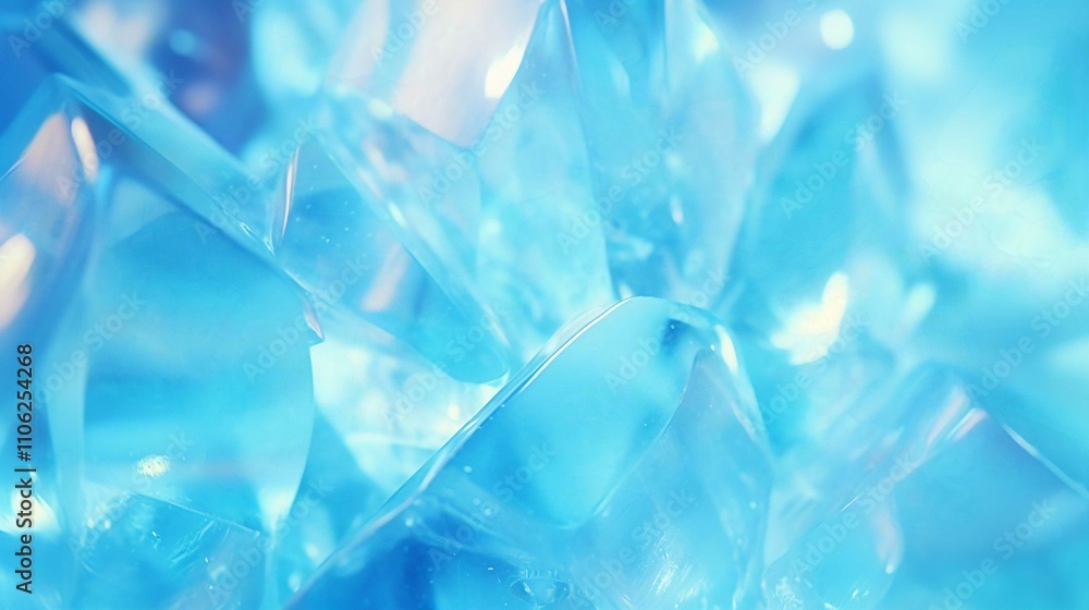 Cool Blue Ice Cube Abstract Texture in Clear Water Cool Blue Ice Cube Abstract Texture in Clear Water