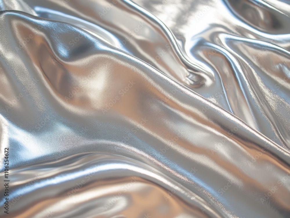Shiny silver fabric with a slight pattern Shiny silver fabric with a slight pattern