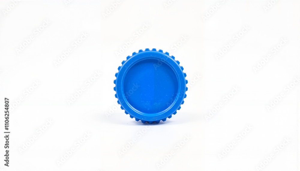 Isolated item on white background in the form of a blue plastic bottle cap
Isolated item on white background in the form of a blue plastic bottle cap