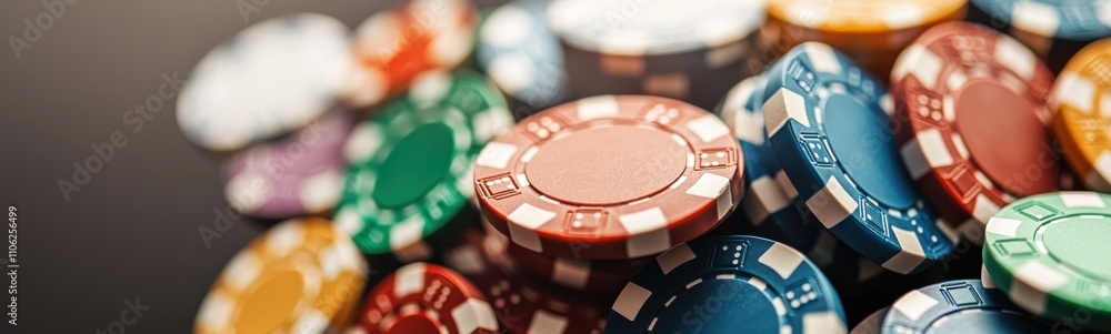 Many poker chips sitting on top of each other