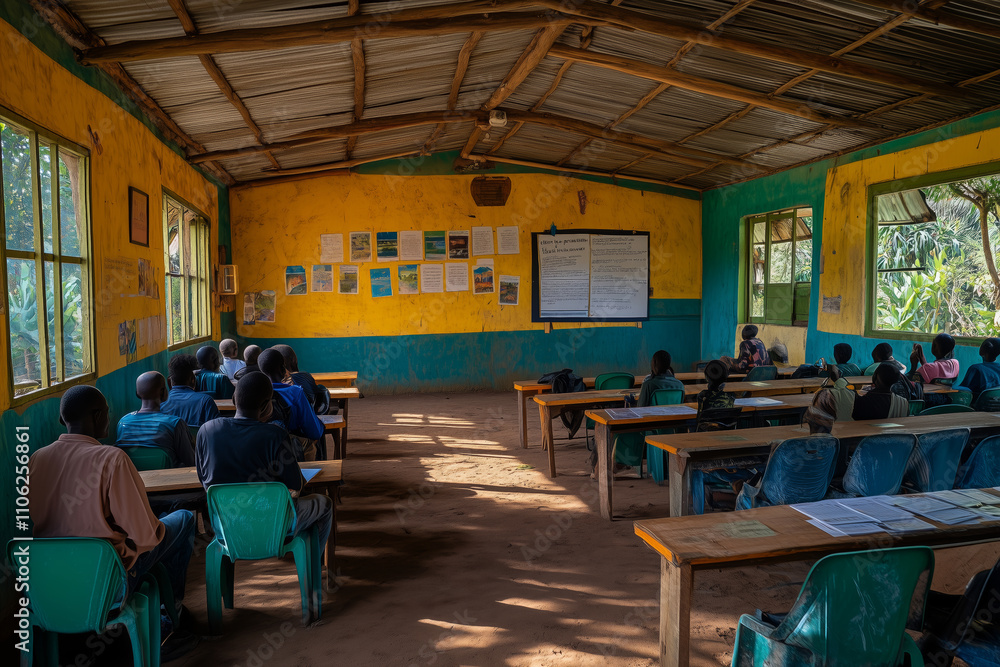 Fototapeta premium Community center hosts seminar to promote local engagement and education