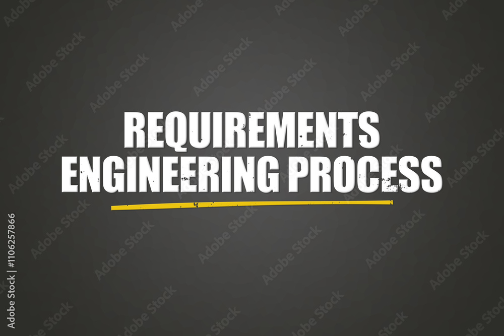 Requirements Engineering Process. A blackboard with white text. Illustration with grunge text style. Requirements Engineering Process. A blackboard with white text. Illustration with grunge text style.