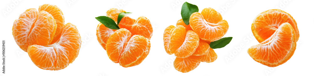 Peeled mandarin tangerine set collection on transparent cutout background, PNG file. Mockup clipart template Peeled mandarin tangerine set collection on transparent cutout background, PNG file. Mockup clipart template