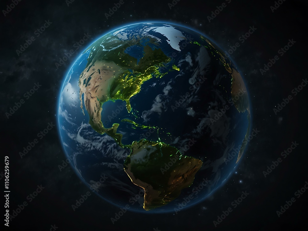 Hyper-realistic Earth sphere glowing with hidden energy beneath. Hyper-realistic Earth sphere glowing with hidden energy beneath.