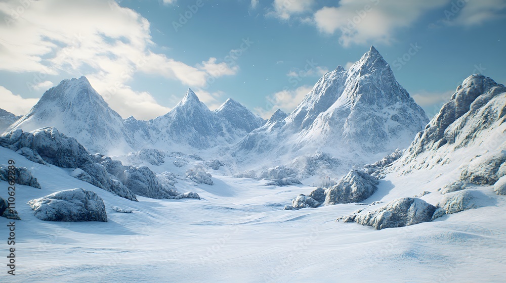 The snow-covered peaks of the Northern Alps in British Columbia, Canada The snow-covered peaks of the Northern Alps in British Columbia, Canada