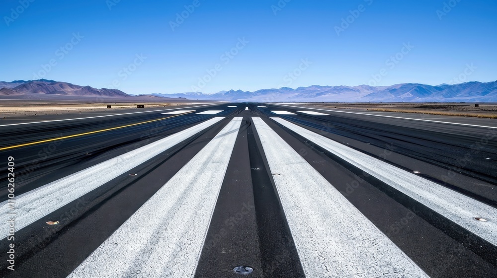 Fototapeta premium Runway to the Mountains.