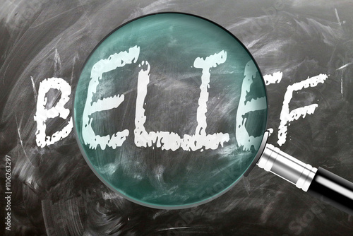 Vászonkép Belief - learn, study and inspect it