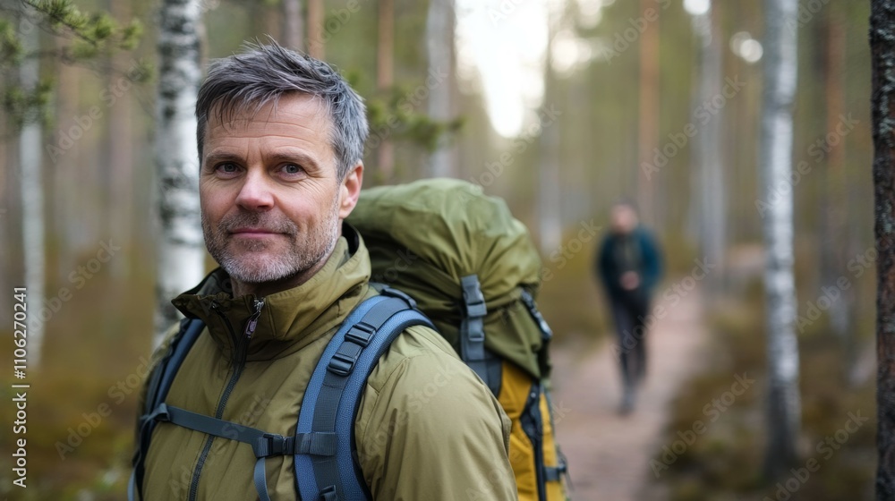 Hiker Exploring a Forest in Autumn
Hiker Exploring a Forest in Autumn