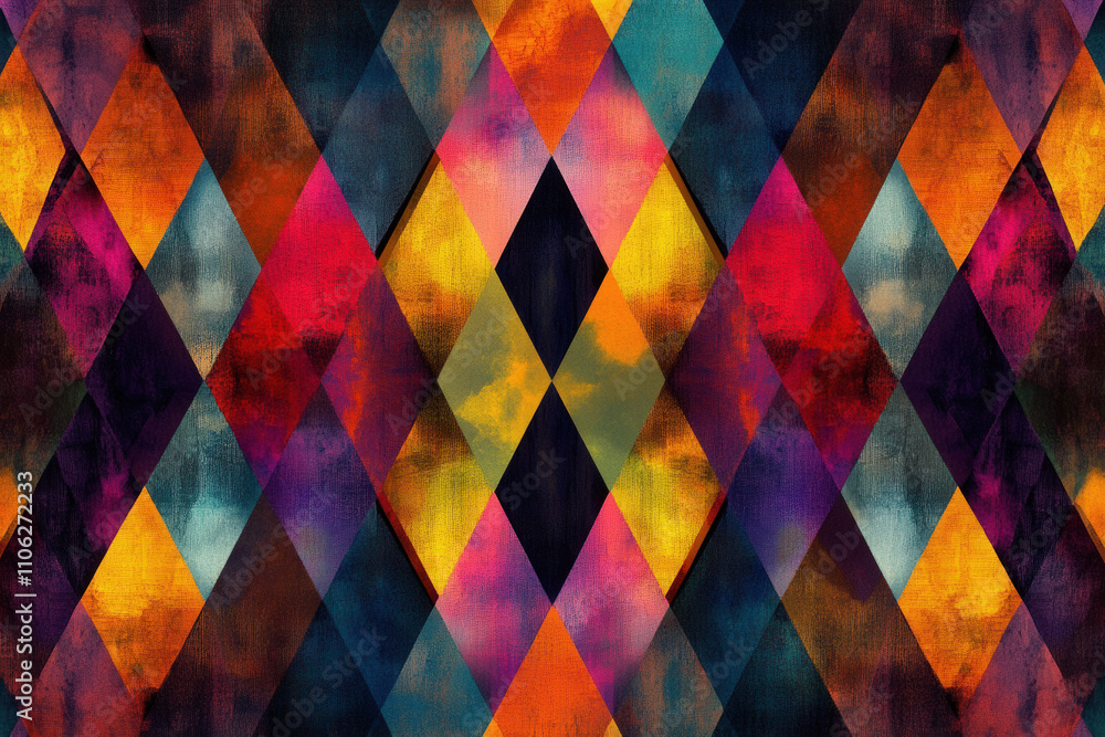 Fototapeta premium Vibrant Multicolor Woven Geometric Pattern