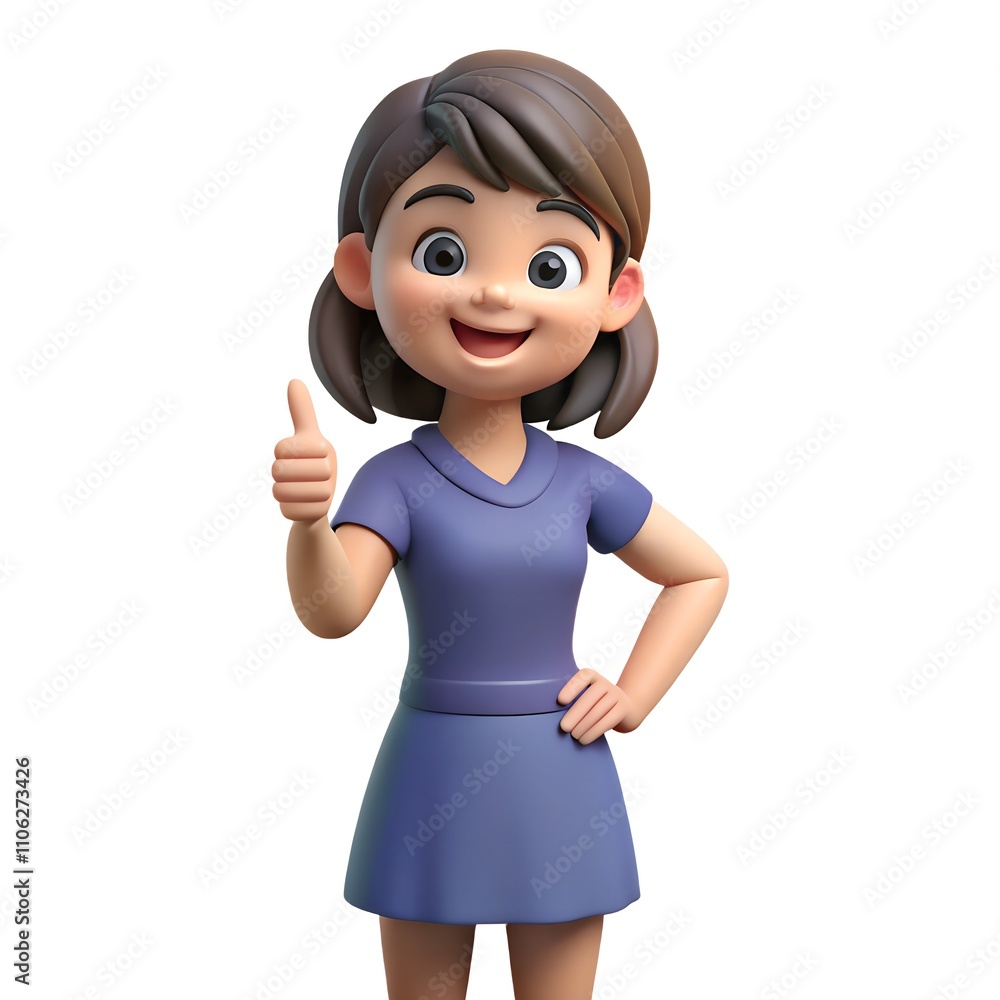 Bright 3D character gesture thumbs up
Bright 3D character gesture thumbs up