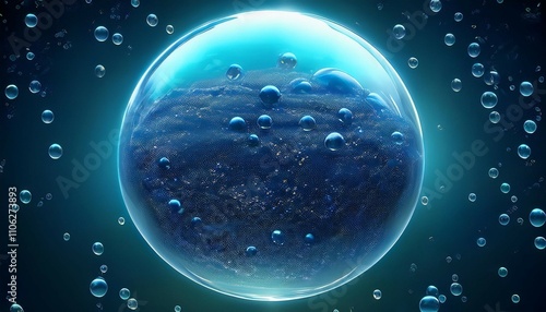 Wallpaper Mural blue water bubble sphere Torontodigital.ca
