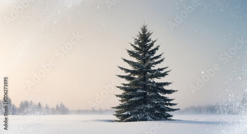 Wallpaper Mural Winter background with fir tree and snow. Torontodigital.ca