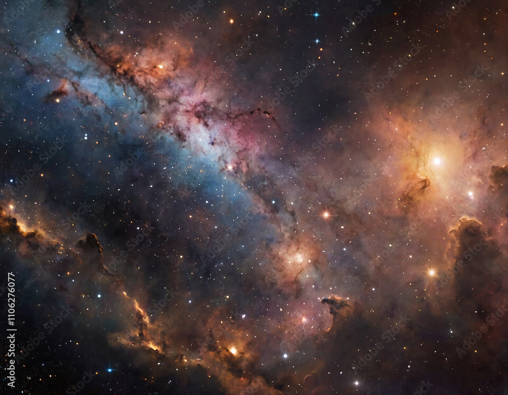 Fototapeta premium Space background with many stars