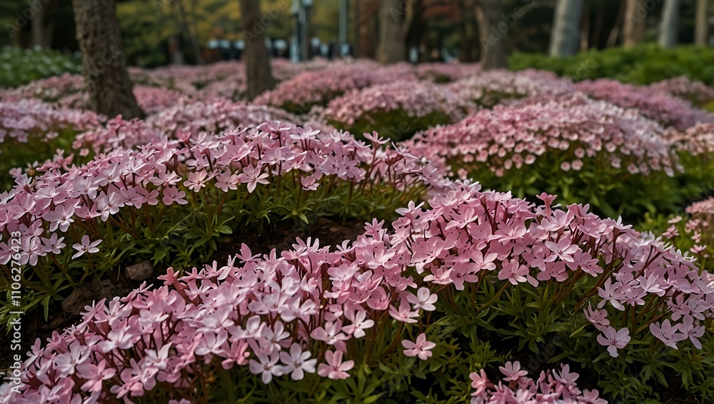Obraz premium Japanese Shibazakura (moss phlox) festival.