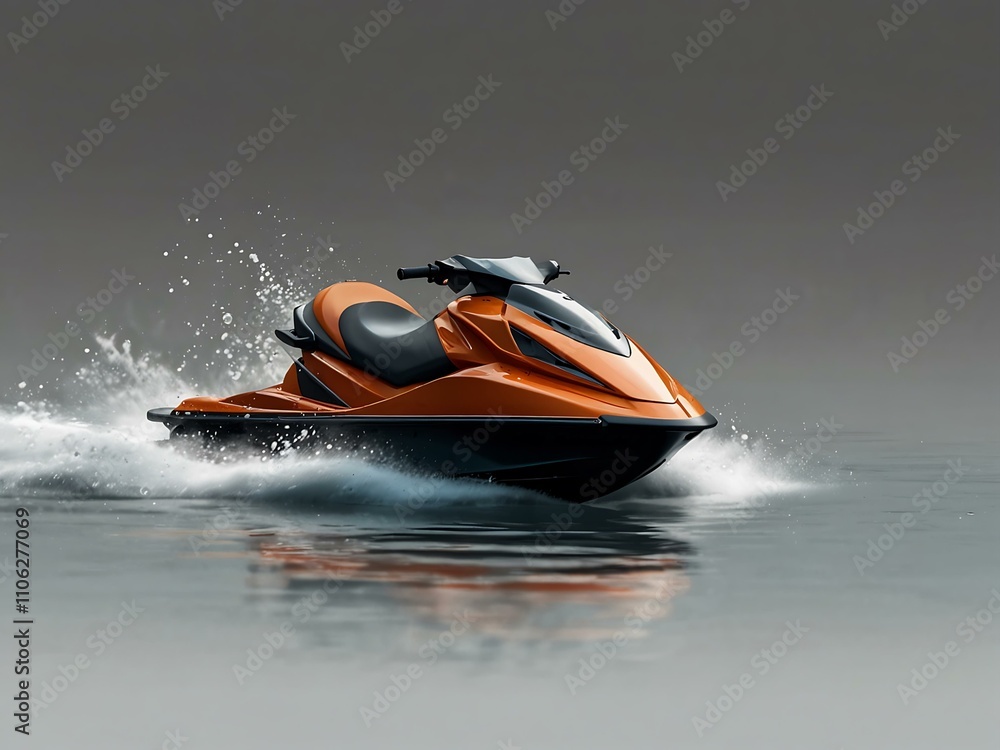 Fototapeta premium Jet ski icon in vector style on a white background.
