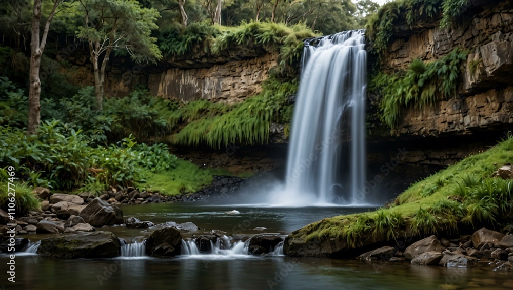 Johnston Waterfall in scenic surroundings. Johnston Waterfall in scenic surroundings.