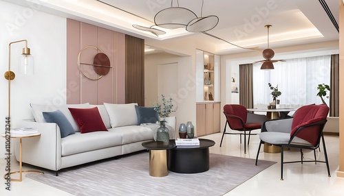 Wallpaper Mural Cozy and modern apartment living room design, blend of luxury and fashion. Torontodigital.ca