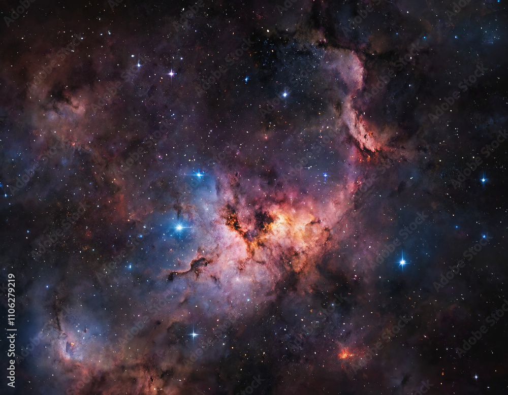 Fototapeta premium Space background with many stars