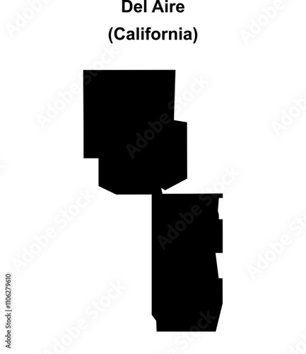 Del Aire (California) blank outline map