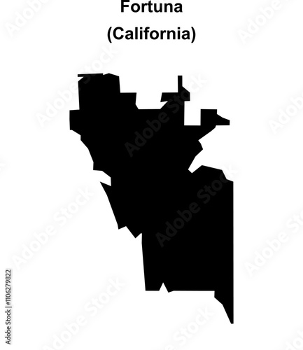 Fortuna (California) blank outline map