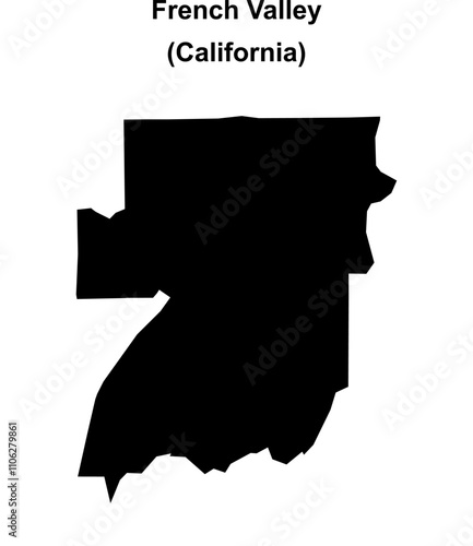 French Valley (California) blank outline map