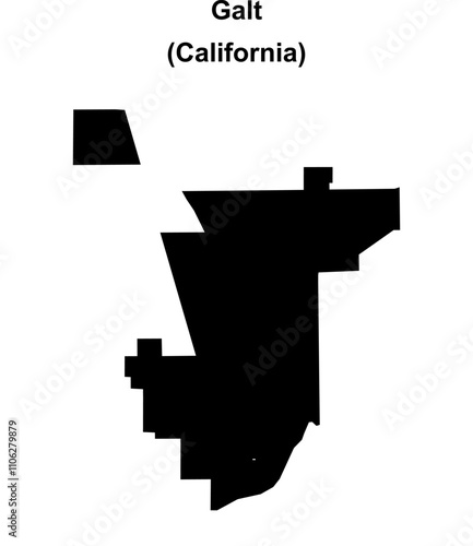 Galt (California) blank outline map