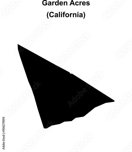 Garden Acres (California) blank outline map