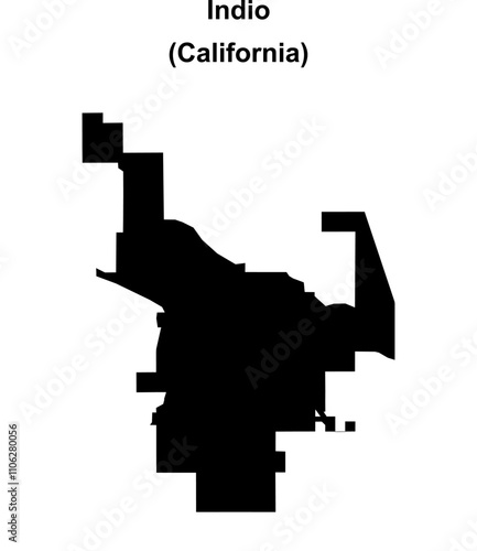 Indio (California) blank outline map