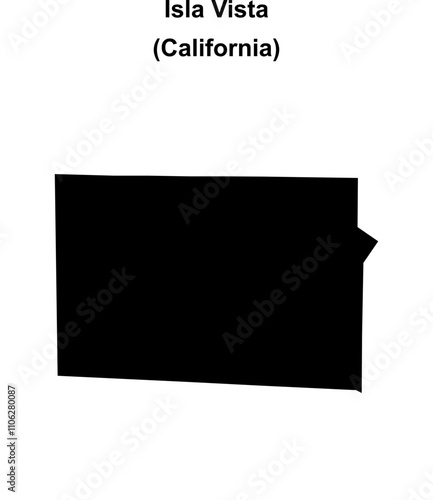 Isla Vista (California) blank outline map