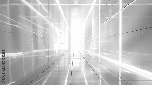 An abstract grid of intersecting light beams, floating on a white background