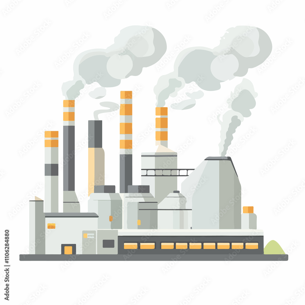 Obraz premium Modern Isolated Factory Design Vector Illustration