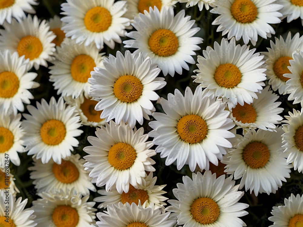 Fototapeta premium Large bouquet of white and yellow daisies.