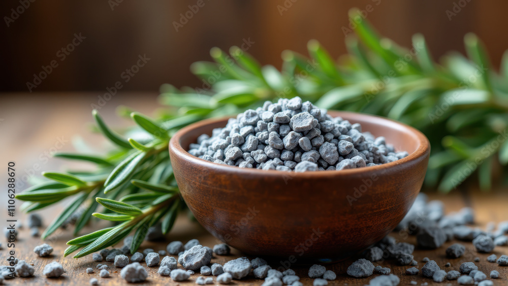 A close-up view of Celtic Sea Salt flakes with sprigs of fresh rosemary on a wooden surface, highlighting its natural texture and aromatic companion. A close-up view of Celtic Sea Salt flakes with sprigs of fresh rosemary on a wooden surface, highlighting its natural texture and aromatic companion.