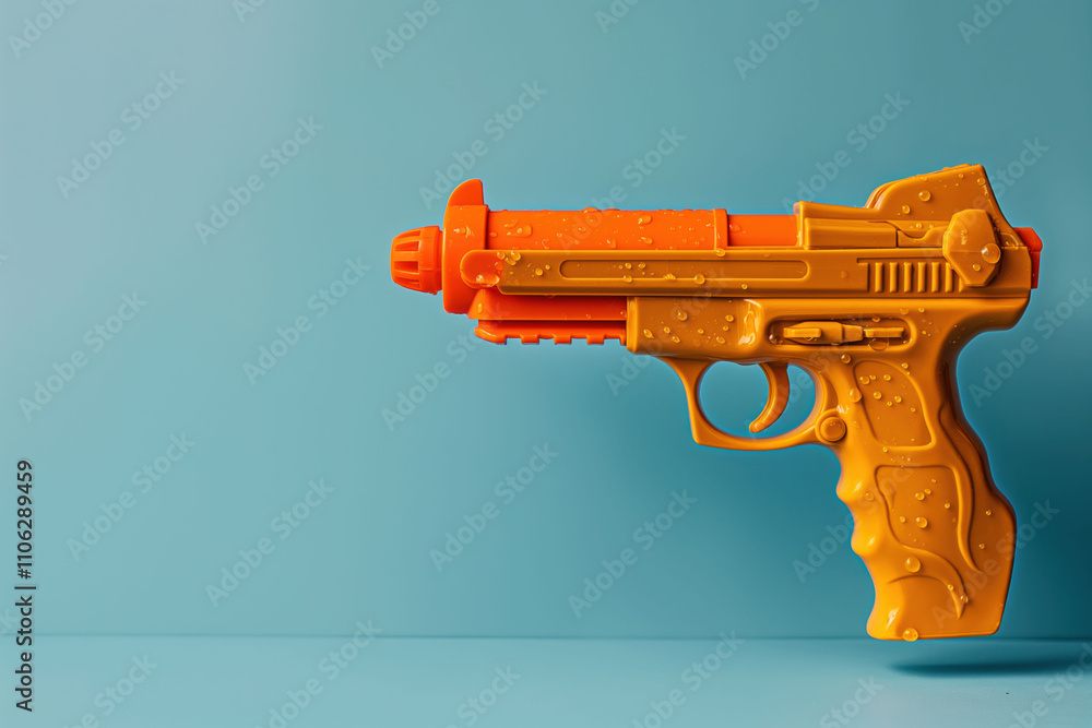 Colorful water gun symbolizes playful spirit of Songkran festival in Thailand Colorful water gun symbolizes playful spirit of Songkran festival in Thailand