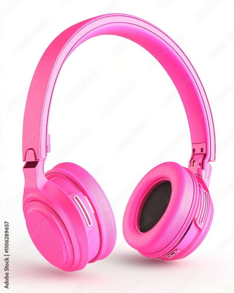 Vibrant pink wireless headphones with a sleek design, perfect for music lovers of all ages. Vibrant pink wireless headphones with a sleek design, perfect for music lovers of all ages.