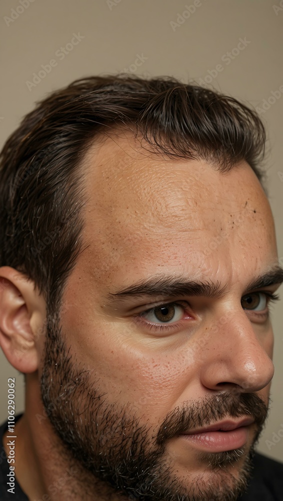 Fototapeta premium Last before-and-after hair restoration result.