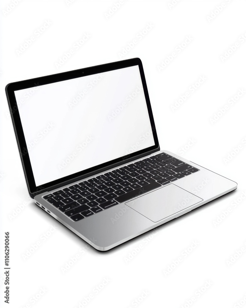 Modern laptop with a sleek design, showcasing a blank screen for customization and creativity. Modern laptop with a sleek design, showcasing a blank screen for customization and creativity.