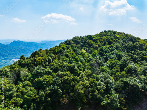 Summer scenery of Bazhai in Danxia Mountain, Shaoguan, Guangdong