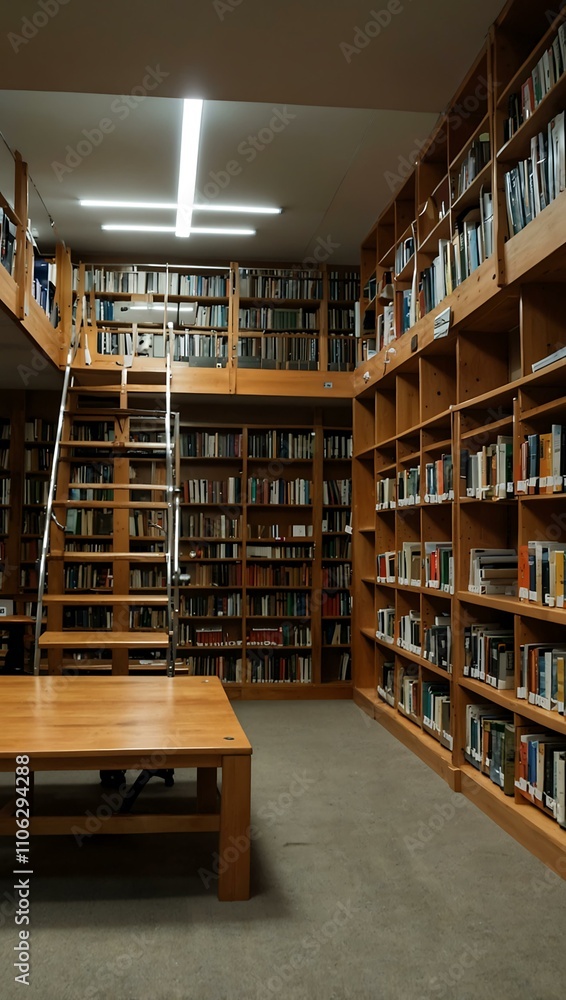 Obraz premium Library bookshelves.