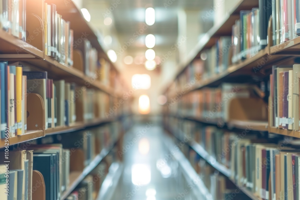 Blurred school library background with books for education. Blurred school library background with books for education.