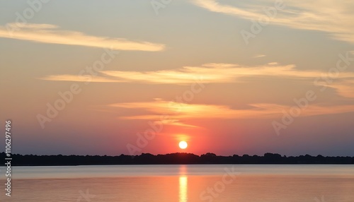Tranquil Coast Sunrise, Enchanting Natural Scenery