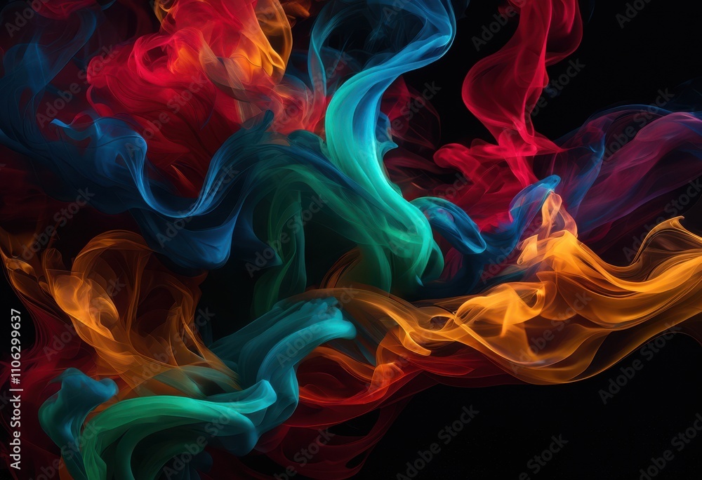 close multicolored smoke swirling dark background creating captivating visual dance color form, vapor, cloud, texture, abstract, light, hue, blend, tone close multicolored smoke swirling dark background creating captivating visual dance color form, vapor, cloud, texture, abstract, light, hue, blend, tone