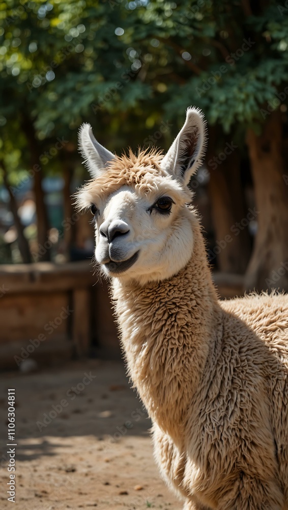 Obraz premium Llama in the zoo.