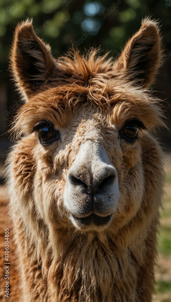 Fototapeta premium Llama looking directly at the camera.