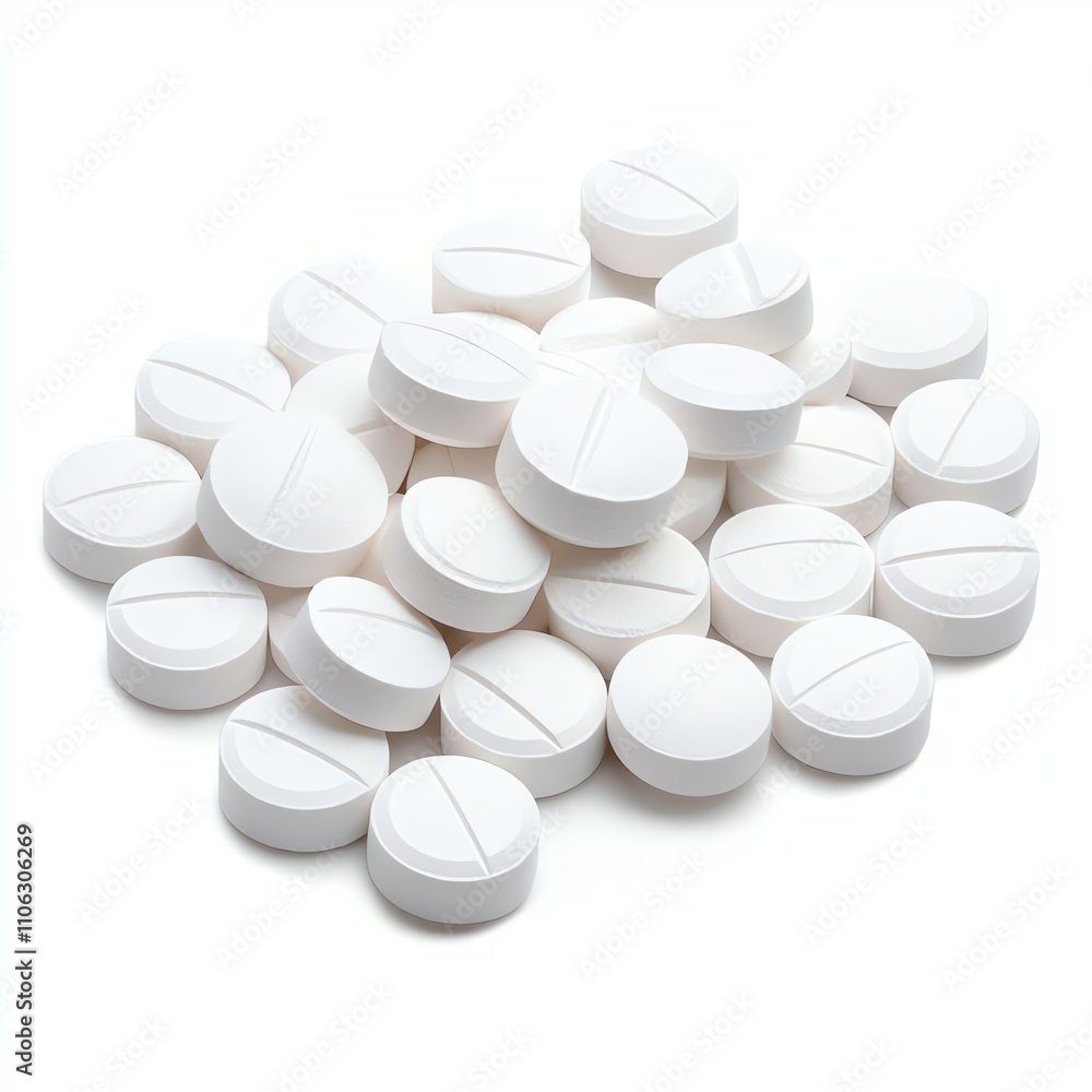A close-up view of a pile of white tablets, symbolizing healthcare, wellness, and medication. This image captures the importance of pharmaceutical products in modern life. A close-up view of a pile of white tablets, symbolizing healthcare, wellness, and medication. This image captures the importance of pharmaceutical products in modern life.