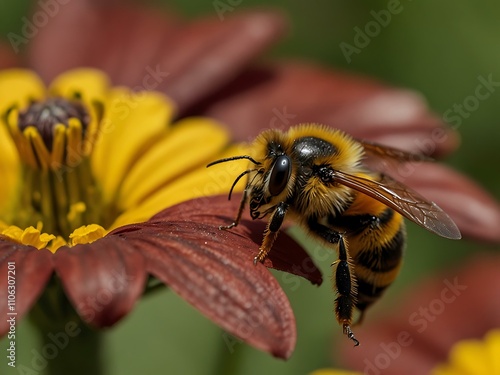 Wallpaper Mural Longhorn bee on rudbeckia. Torontodigital.ca