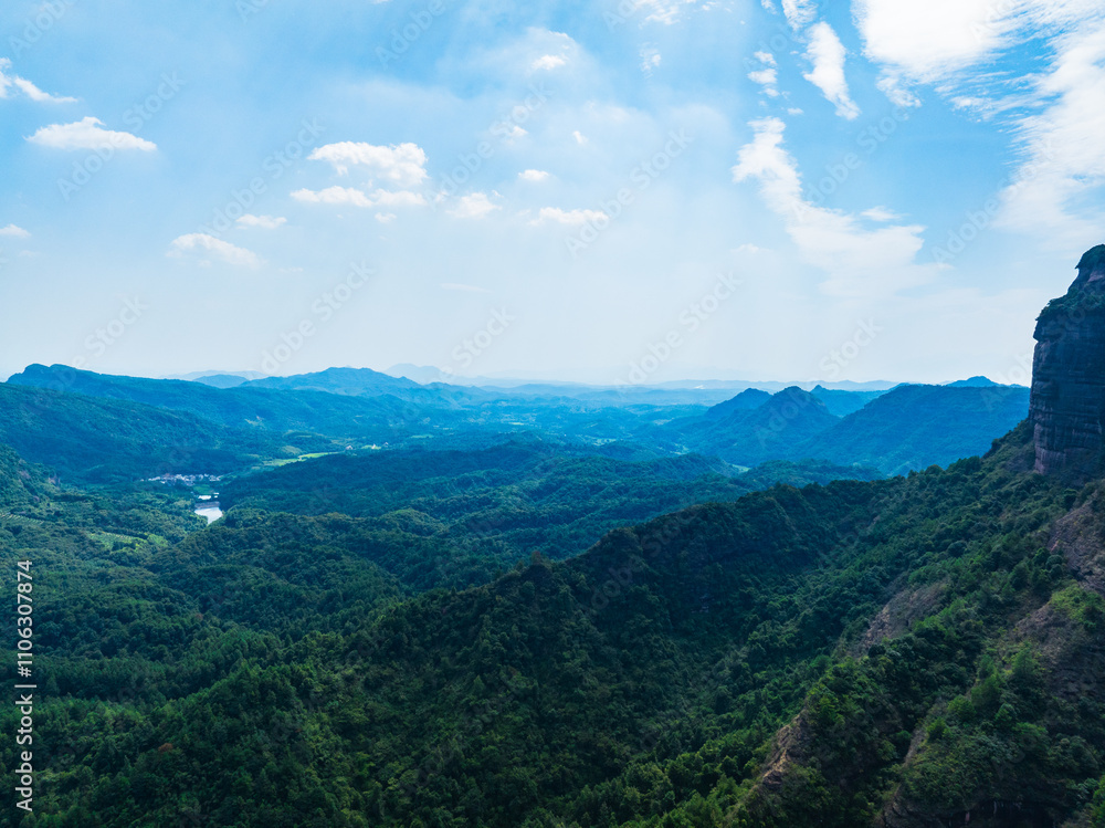 Summer scenery of Bazhai in Danxia Mountain, Shaoguan, Guangdong Summer scenery of Bazhai in Danxia Mountain, Shaoguan, Guangdong