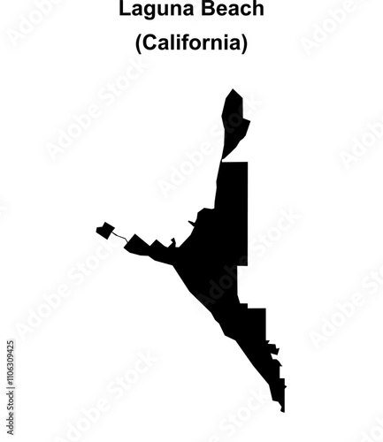 Laguna Beach (California) blank outline map