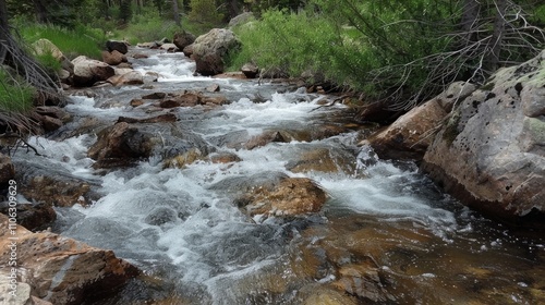 Clear creek flowing among rocks